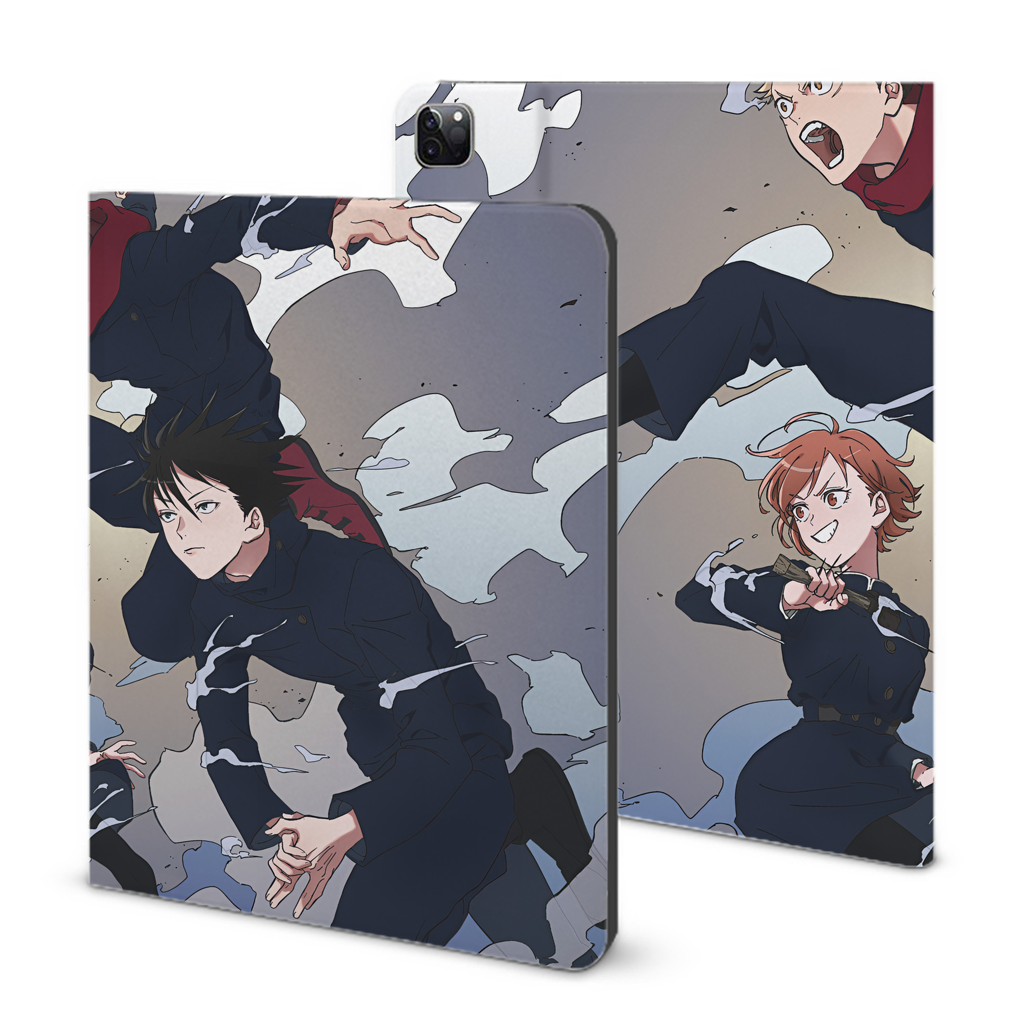 （画像用） 呪術廻戦 Jujutsu Kaisen IPad ケース ブック型 PUレザー TPU 耐衝撃 軽量 薄型 ペン収納なし 全面保護 IPad 各モデル対応
